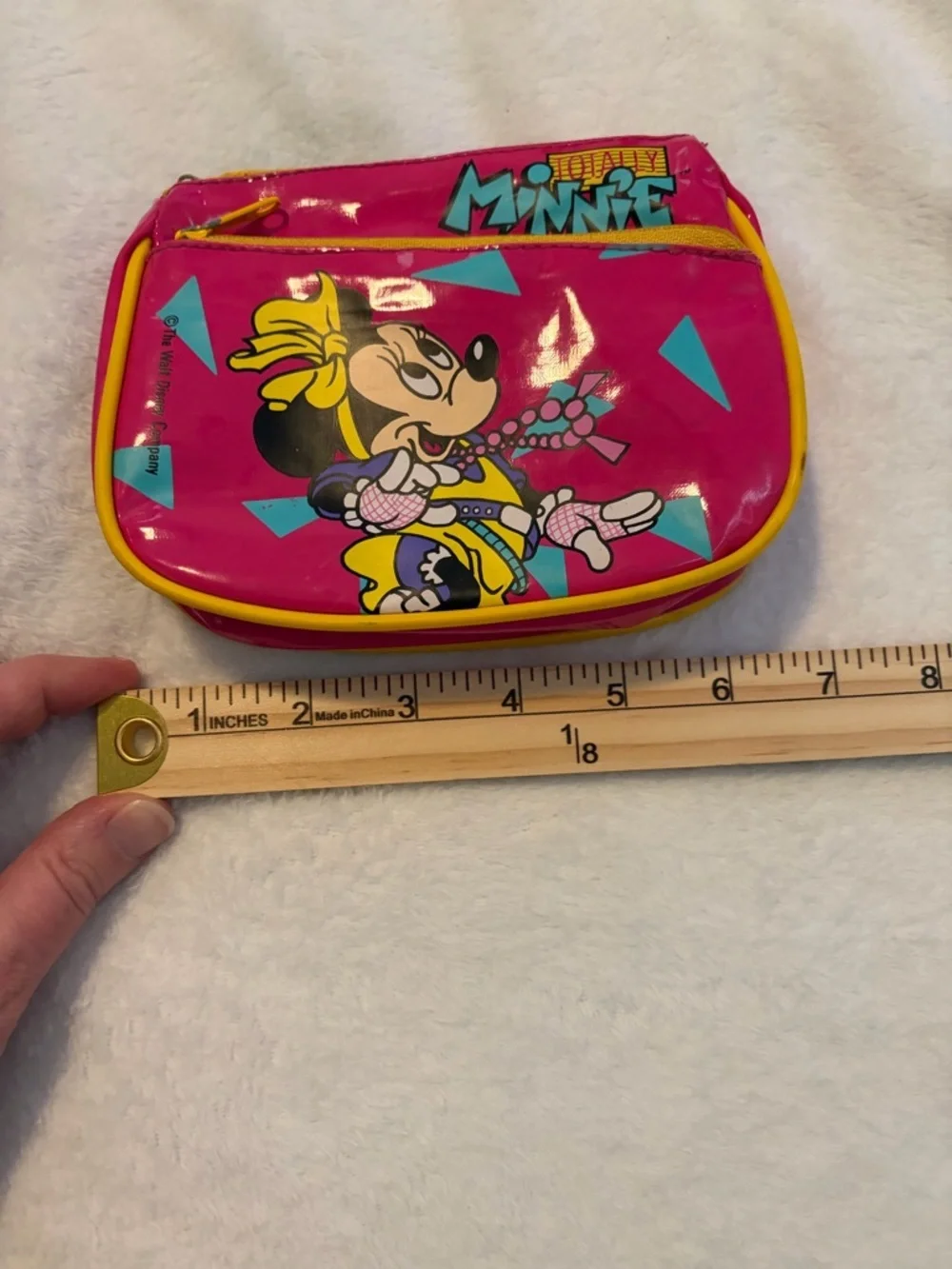 Vintage Totally Minnie Disney Neon Cosmetic Pouch